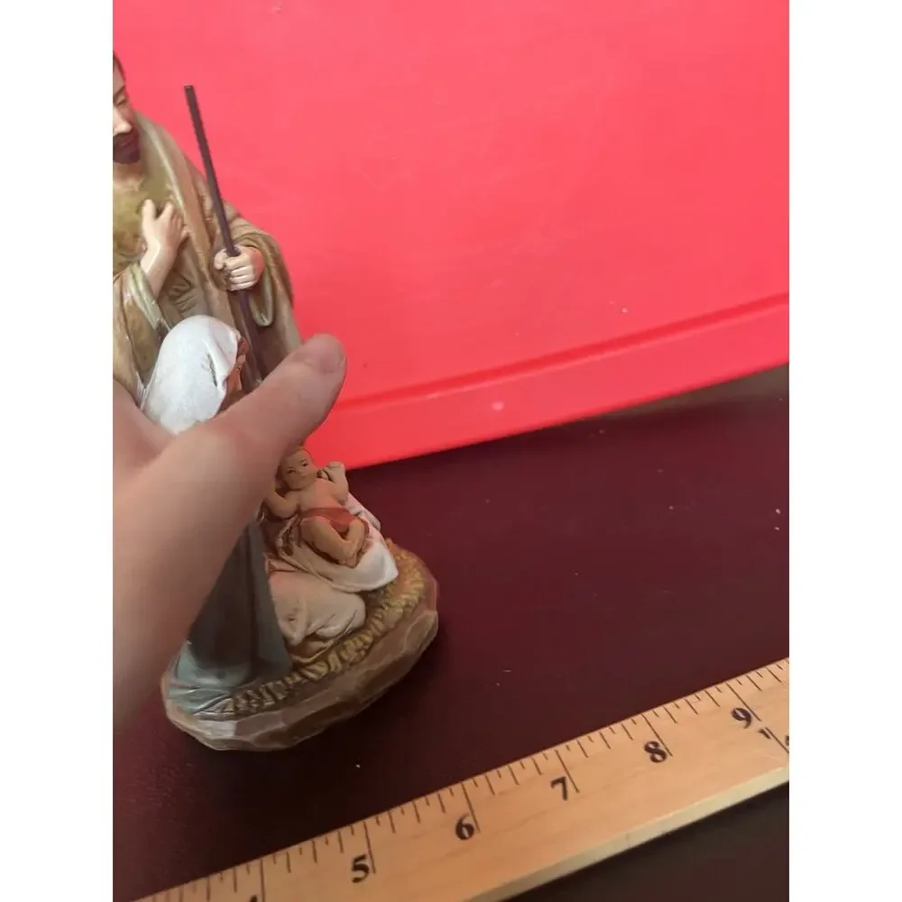 Holy Family Nativity Figurine Made of Resin One Piece Solid Christmas